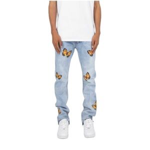 MNML Blue Jeans with Butterfly Denim D223